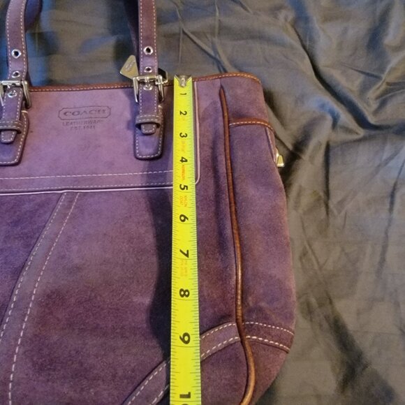 Vintage Purple Suede Coach Purse - Picture 14 of 16